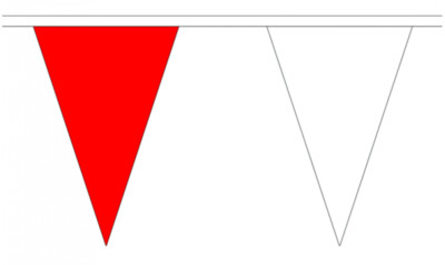 Rot & Weiß 5M Dreieck Flagge Wimpelkette - 12 Flaggen - Dreieckige Derry Wimpelkette
