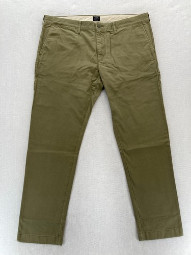 J.Crew 484 Broken In Pants Mens 38x32 Slim Fit Straight Leg Green Preppy Casual