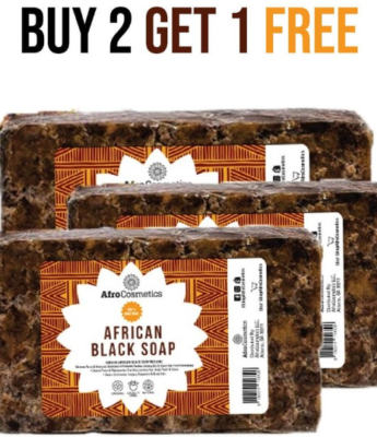 #ad Raw African Black Soap From Ghana Pure Natural Body Soap BUY 2 GET 1 FREE $7.95
