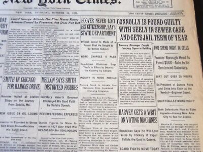1928 OCTOBER 18 NEW YORK TIMES - CONNOLLY FOUND GUILTY WITH SEELY - NT 6514