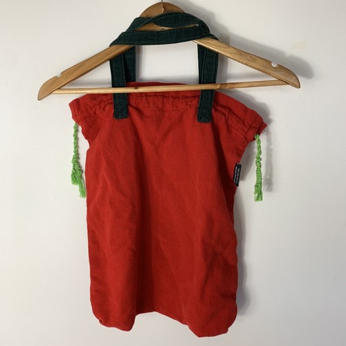 Barbara Samsoni Tote Bag Check Flower Decal Red Drawstring Top - Picture 6 of 7