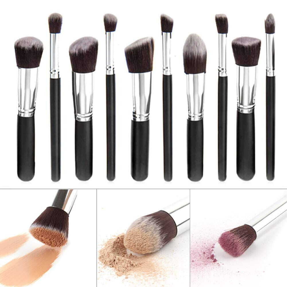 10 Pcs Kabuki Make up Brushes Eye shadow Blusher Face Powder Makeup