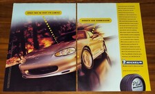 MAZDA MIATA MICHELIN PILOT PRINT AD MAGAZINE ADVERTISEMENT TEST ITS LIMITS