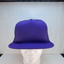 Vintage Foam Trucker Blank Hat Cap Purple Mesh Snapback