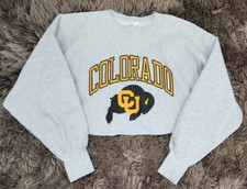Vtg 90's Champion Reverse Weave Colorado Buffaloes Cropped Sweatshirt XL Mexico