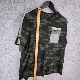 Nuon Shirt Mens Extra Large Green camo Short Sleeve Round Neck Casual 11306