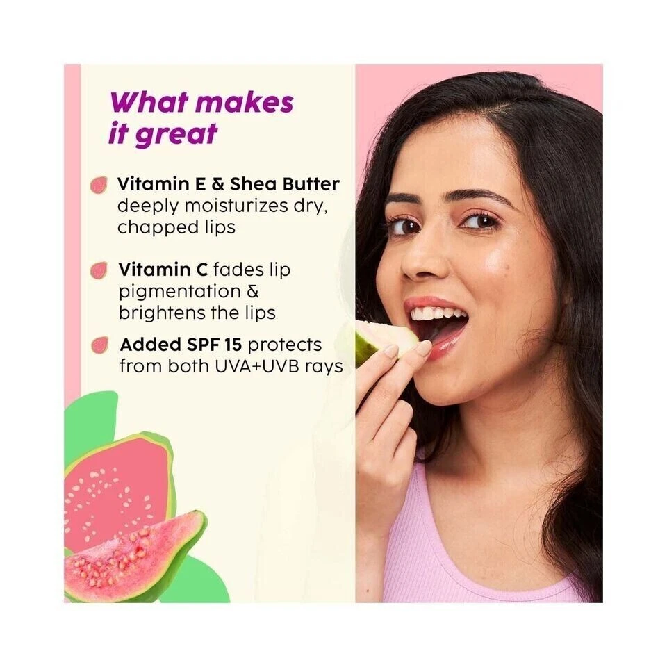 Plix The Plant Fix гуава светящийся бальзам для губ для гладких маслянистых мягких губ - 10 г - Изображение 3 из 4