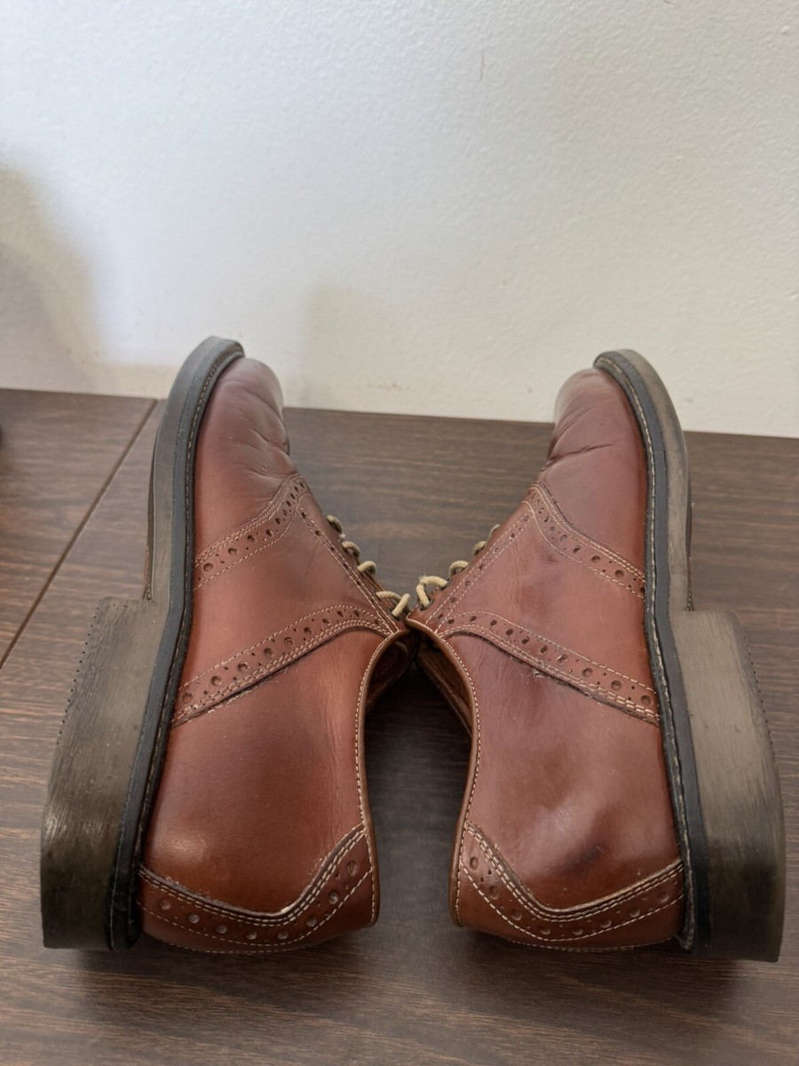 Johnston & Murphy Handcrafted Italy Leather Saddle Oxford Shoes Brown Men\'s‎ 8.5 Johnston & Murphy 8.5 M Brown Leather Saddle Oxford Shoes  main image 4