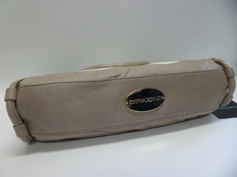 Cynthia Rowley Women's Calloway Leather Satchel Bag - Gray Cream $300 NWT - Image 3 of 4