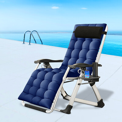 NAIZEA Outdoor Folding Lounge Chair Zero Gravity Chair ,90-170 degree Adjustable