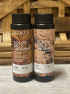 REDKEN 5TH Avenue NYC low Ammonia COLOR GELS LACQUERS Hair Color ~ 2 fl. oz. 