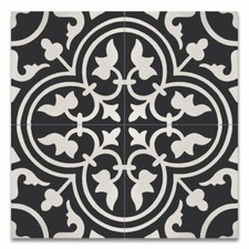 Pavimento piastrelle parete cemento originale Flora Encaustic bianco nero 8x8 finitura levigata