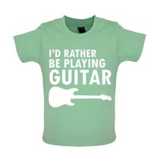 I'd Rather Be Playing Guitar - Baby T-Shirt / Babygrow - Guitarist Music Rock