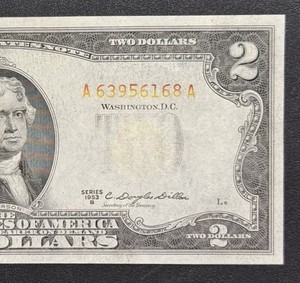 🔥NO SEAL 1953-C $2 United States Note. Excellent Condition.
