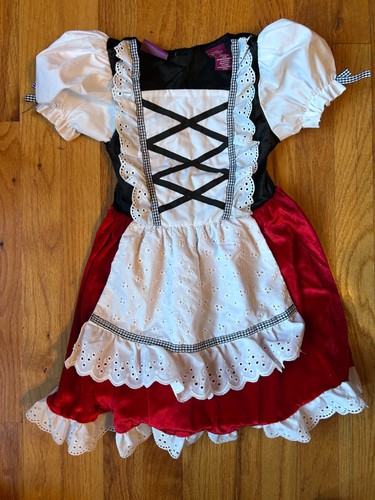 Little Red Riding Hood dress-up costume girls xs size 4 peasant-style NO CAPE
