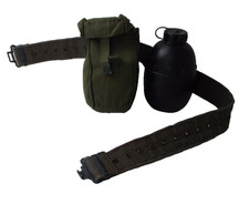 British Army 1981 Military Canteen Bottle & Belt -E51