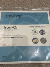 GLOWFORGE IRON-ON ECO HEAT TRANSFER VINYL 12"X12" 3PC WHITE