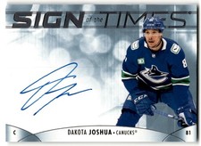 Dakota Joshua 2023-24 SP Authentic Sign of the Times Auto #SOTT-DJ Vancouver
