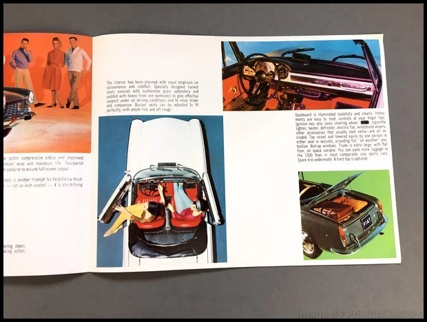 1966 Fiat 1500 Spider Vintage Car Sales Brochure Folder Foto 3 de 4