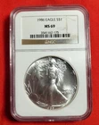 1986 American Silver Eagle NGC MS69 First Year of Issue *847*
