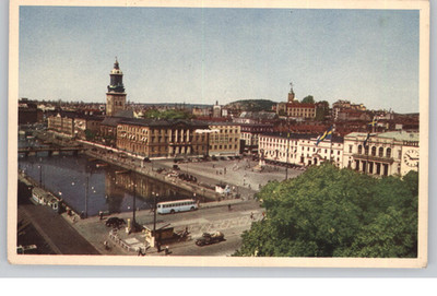 Gustav Adolfs Torg Goteborg Sweden Vintage Postcard