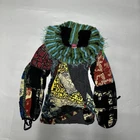 Save The Queen 2000s Y2K Subversive Abstract Print Off-the-Shoulder Shirt Blouse