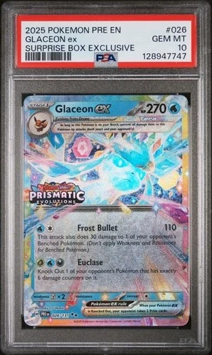 Pokemon Glaceon ex - (Prismatic Evolutions Stamp) 026/131 PSA 10 GEM MINT