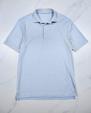 Johnnie O Polo Shirt Performance Stretch Blue Golf Striped