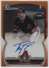 2023 Tim Tawa Bowman Chrome 1st Orange Refractor Auto RC 7/25 #CPA-TT (H2548)