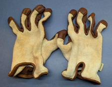 Vintage Chapal Knitted Driving Gloves - Cotton Leather - RARE