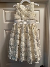 American Princess Dress Girls 10 Ivory Party Wedding Flower Girl Formal Aa