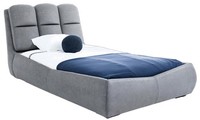Komfortables Graues Einzelbett Designer Polsterbetten Holzgestell