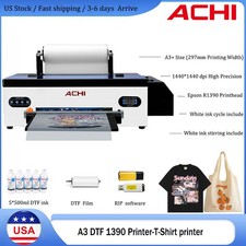 ACHI A3 DTF 1390 Printer Epson 1390 Head- White Ink T-Shirt Transfer Printing