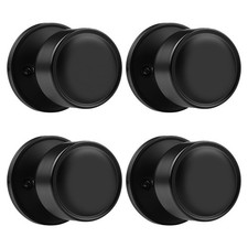knobelite 4 Pack Dummy Knob Black Closet Door Knobs Single Side Non-Turning, ...