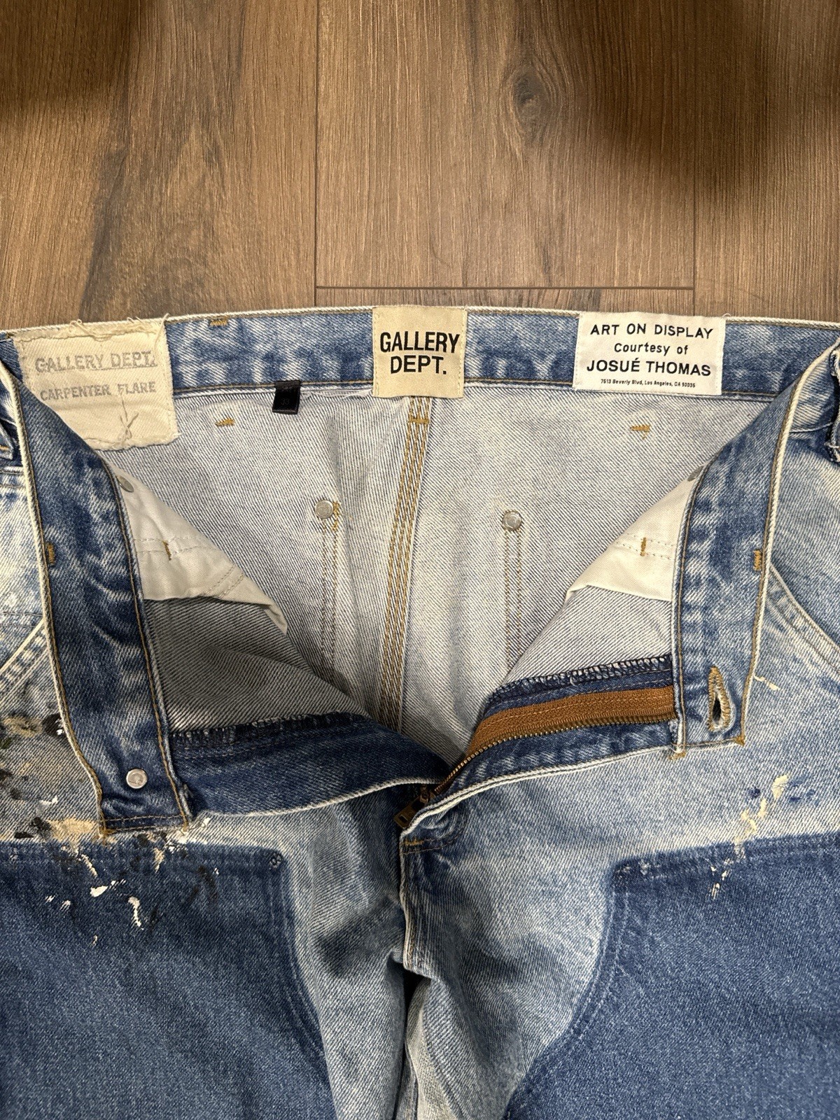 Gallery Dept. Patchwork Distressed Flared Denim J… - image 3