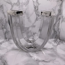 Carrs Silver & Marc Aurel Crystal double Candle Stick. Stunning, Hallmark 2005.
