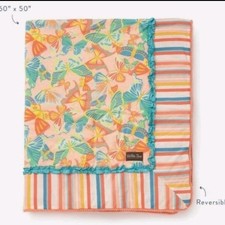 Matilda Jane Coperta reversibile a righe farfalle 60 x 50