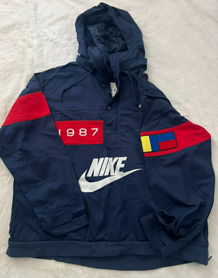 Nike 1987 NSW Archives Anorak Jacket XL Hooded Navy Red
