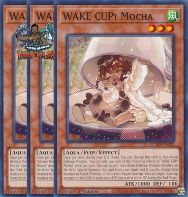 Yugioh! 3x WAKE CUP! Mocha DUAD-EN028 Common 1st Ed NM