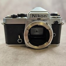 Nikon FE 35mm SLR Film Camera Body Silver Black Chrome Vintage FE 3081939 Japan