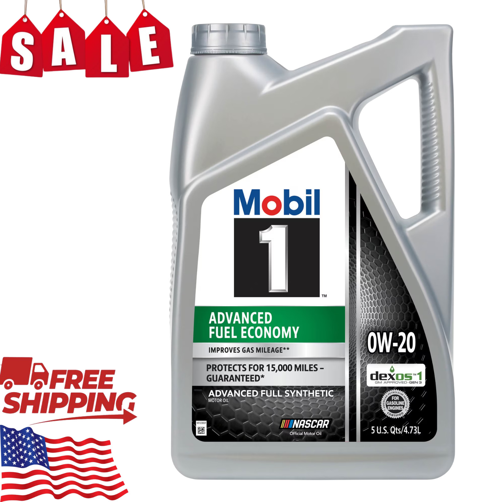 Mobil 1 Advanced Fuel Economy 0W-20 Full Synthetic Motor Oil 5 Quart