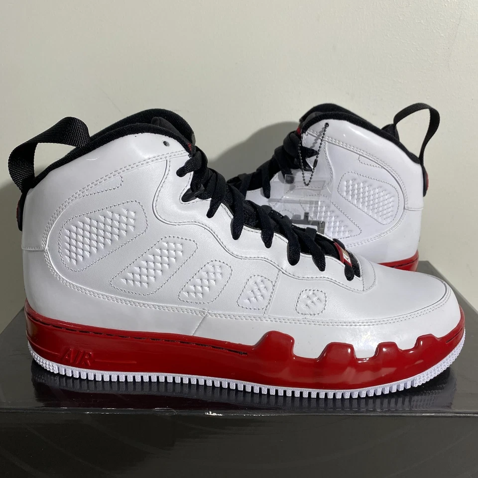 Talla 12.5 - Zapatilla Nike Air Jordan Fusion 9 Blanco Rojo 352753-102 ¡NUEVA Envío Rápido! Foto 2 de 4