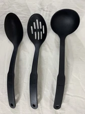 PRESTIGE ~ 12" BLACK Nylon Serving Ladle Ladel Slotted Spoon Pasta Server Set