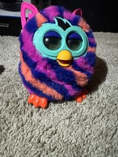 Hasbro Furby Boom 2012 Diagonal Stripes, Pink/Orange/Purple Not working