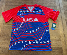 Fifa Blue Red Y XL 18/20 Team USA World Cup 2026 Sublimated Fan Soccer Jersey