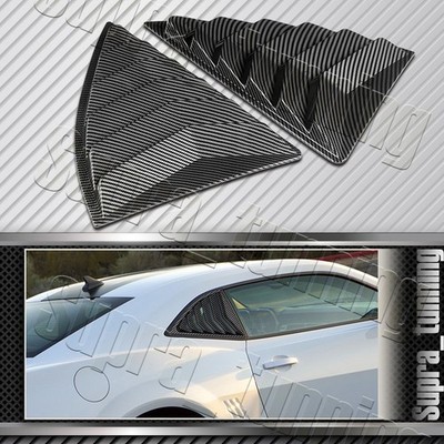 Carbon Look For 2010-2015 Chevy Camaro Side Window Louvers Scoop Cover Vent 2pcs