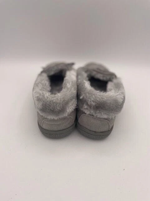 Minnetonka Camp Collar Moc 40783 Slippers Sz 6M Gray Slip On Faux Fur Lined - Image 2 of 4