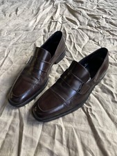 Gucci Men's Loafer Logo Leather Brown Shoes Size 41.5 E US 8