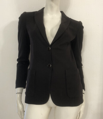 MARC CAIN MARCCAIN brown jacket size 2 wool wool