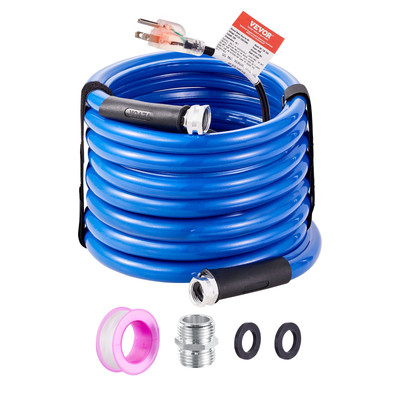 30ft Heated Water Hose for RV Antifreeze to -45°F Self-Regulating, Lead BPA Free